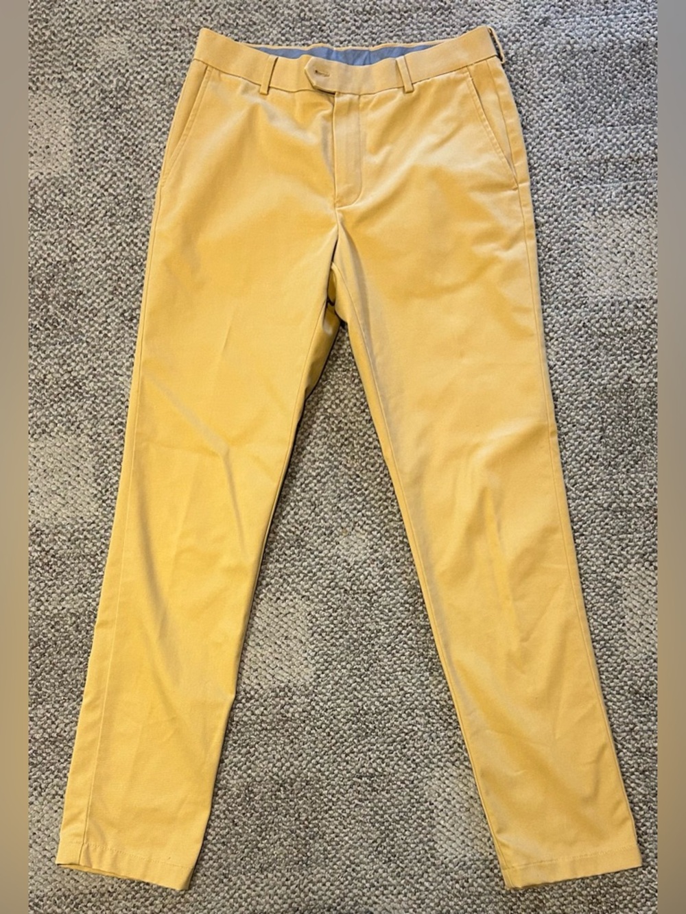 Charles Tyrwhitt Mens Gold Yellow Slim Fit Cotton Dress Pants 32W 34L